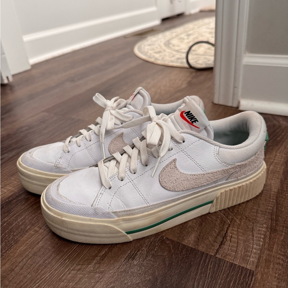 Nike White and Tan Sneakers